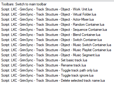 Track Structure Toolbar detail