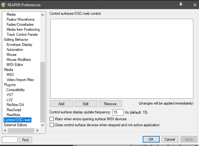 Wwise WAAPI preferences