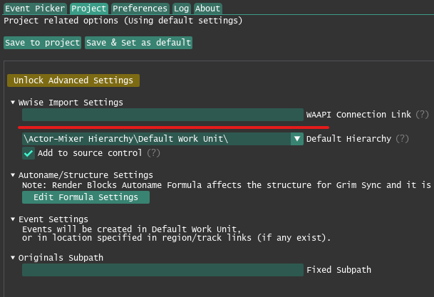 Grim Sync WAAPI URL customization